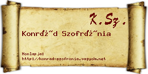 Konrád Szofrónia névjegykártya